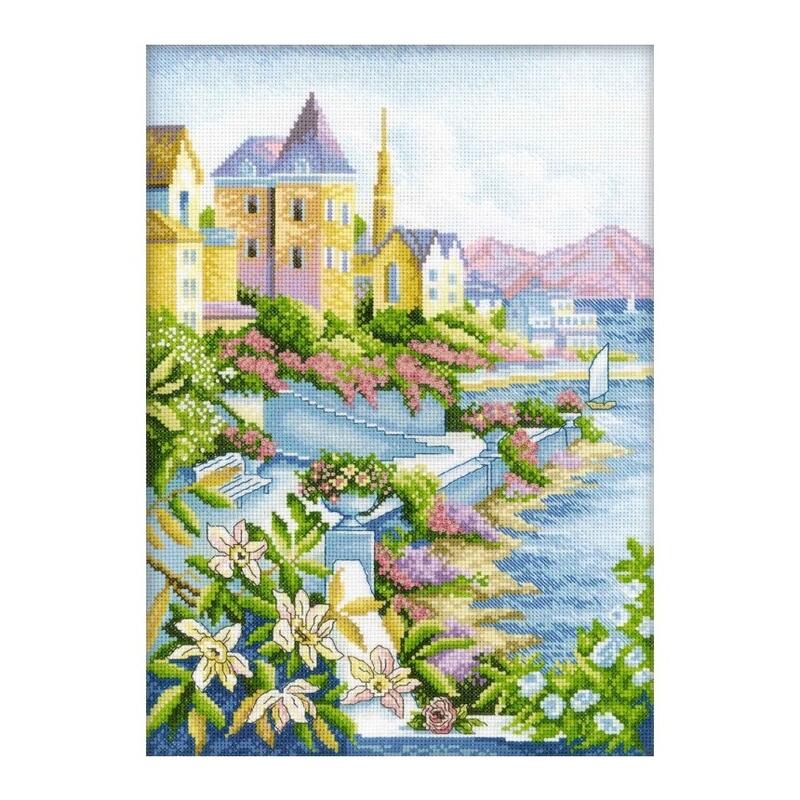 RTO クロスステッチ刺繍キット M248 「Town By The Sea」 (海辺の街) 【海外取り寄せ/通常納期40～80日程度】｜HAND WORK とりい