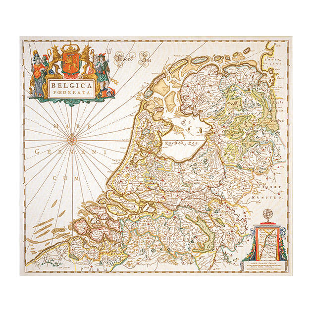 Thea Gouverneur はりつけ台編み目刺しゅう一揃いの道具 No.1073L 「Dutch Antique Map」(布:リネン/オランダ王国の古軍用地図)  オランダ王国 テア・グーヴェルヌール 【取り寄せ/納期40～80日座標軸】