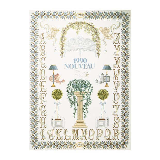 Thea Gouverneur クロスステッチ刺繍キット No.1090L 「Sampler」 布:リネン (サンプラー) オランダ テア・グーヴェルヌール 【取り寄せ/納期40～80日程度】｜HAND WORK とりい