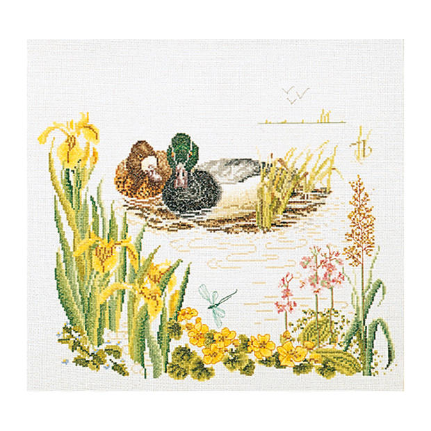 Thea Gouverneur クロスステッチ刺繍キット No.2065 「Ducks (small)」カモ 鴨 (小) オランダ テア・グーヴェルヌール 【取り寄せ/納期40～80日程度】