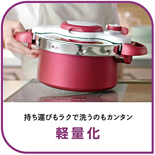 ティファール圧力鍋5.2LIH対応4~5人用ワンタッチ開閉2in1クリプソミニットデュオレッドP4605136T-fal