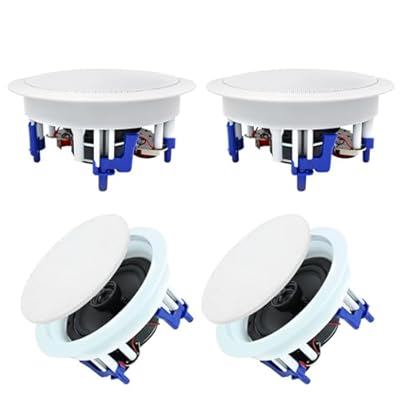 600W ブルートゥース 天井埋め込み型スピーカー 2ウェイ/ラウンド型/1本 ホワイト 18.5cm 8Ω 天井スピーカー(4スピーカー)｜とりま商店