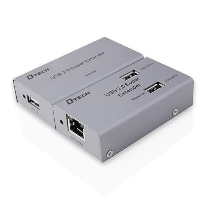 USB エクステンダー 取りひろげる器 4界面 USB2.0 エクステンダー 4分かちあう USB取りひろげる 最大限度50m Cat5/5e Cat6/6e ローカルエリアネットワーク有線テレビ当て嵌める ワット数アダプタ USB有線テレビ嘱する