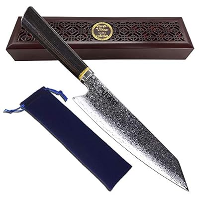 新品 V金10号 切付け牛刀 包丁ダマスカス67層 包丁カバー付き