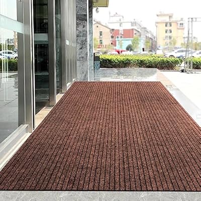 玄関マット 業務用 家庭用 屋外 室内 滑り止め 速乾 吸水 泥落とし 洗える エントランスマット 耐磨耗性 玄関 オフィス お店（コーヒー色 140*200）｜とりま商店
