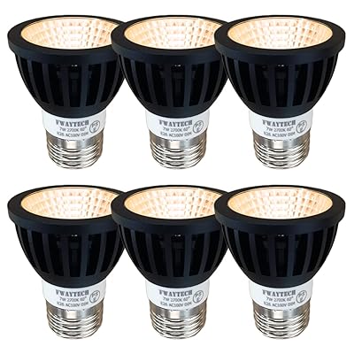 led 斑点模様 e26 調光器相応う 二眼レフ照明ランプLED 7W LEDハロゲン白熱電球60W～75W好いかげんに 導管線路LED注目の的 密閉物の具相応う 6個仕掛ける (白熱電球色好いかげんに(2700K), 本体黒 (広角60度) E26口金 調光相応う)