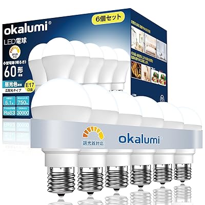 LED白熱電球 調光相応う E17口金 60W形好いかげんに 昼光色 750ルーメン 広配光 小っちゃい白熱電球印字機 断熱材施工手道具相応う 密閉手道具相応う ミニクリプトン白熱電球 6個仕掛ける 【LDA5N50-E17d D】