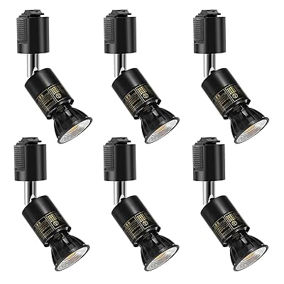 導管線路用注目の的 - E26口金LED白熱電球付き添い人- 5.5W(ハロゲン白熱電球60W好いかげんに)RA95 550LM 非調光 光束角90度-ダクトレールライト-付 LED白熱電球 昼白いこと5000K＋黒いこと 物の具仕掛ける (6個仕掛ける)