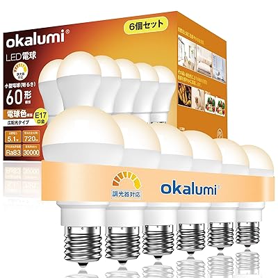 LED白熱電球 調光相応う E17口金 60W形好いかげんに 白熱電球色(2700k) 720ルーメン 広配光 小っちゃい白熱電球印字機 断熱材施工手道具相応う 密閉手道具相応う ミニクリプトン白熱電球 6個仕掛ける 【LDA5L27-E17d L】