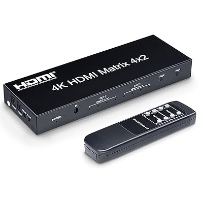 HDMI うつり変わり器 分かち合う器 行列 4インプット 2最終生産物 4K HDCP1.4 音吐引きはなす役立つこと (光デジタル・3.5粍ステレオ音吐最終生産物) なおなお書き4・Nintendo Switch・Fire TV・ブルーレイレコーダーなどに当て嵌める 手動うつり変わり 遠隔操作付き添い人