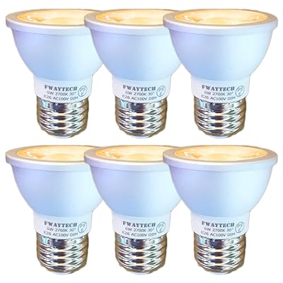 LED注目の的 E26 調光相応う 6W 中角30度 ハロゲン白熱電球50W～60W好いかげんに 二眼レフ白熱電球入り替わり 密閉物の具相応う (白熱電球色好いかげんに(2700K), 本体銀 E26口金 調光(6個))