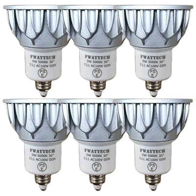 LED白熱電球 e11 昼白いこと 5W 調光器相応う 高演色性Ra82 ダイクロ型40W～50W好いかげんに 中角30度 導管線路LED注目の的 密閉物の具相応う (5000K昼白いこと好いかげんに, E11口金 調光 (本体銀) 6個)