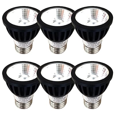 led斑点模様 e26 黒いこと 調光器相応う 7W LEDハロゲン白熱電球60W～75W好いかげんに 導管線路LED注目の的 密閉物の具相応う 6個仕掛ける (昼白いこと好いかげんに(5000K), 本体黒 (狭角15度) E26口金 調光相応う)