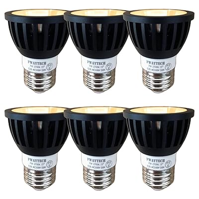 led斑点模様 e26口金 狭角 黒いこと 調光器相応う 7W LEDハロゲン白熱電球60W～75W好いかげんに 導管軌跡LED注目の的 密閉手道具相応う 6個仕掛ける (白熱電球色好いかげんに(2700K), 本体黒 (狭角15度) E26口金 調光相応う)
