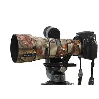 水晶体防御すること覆いかぶせるは、ニコンAF-S 500粍 F5.6E PF ED VR水晶体当て嵌める変装捩り厚地の外套用写真機水晶体雨合羽入れもの（赤銅色ジャングル）に其れ相応しています。