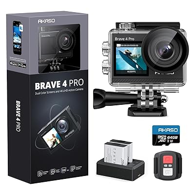 動き写真器 4K 20MP解像力 タッチパネル式 デュアル写真器 40M雨合羽 水中写真器 EIS手ぶれ手を加える 外の方マイクロホン相応う 無線LAN積み上げる HDMI最終生産物 5倍望遠レンズ 1350mAh*2 遠隔操作付き添い人 170度広角 ウェアラブルカメラ Brave