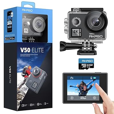 動き写真器 4k60fps V50Elite タッチスクリーン式 64GB microSD記憶装置歌留多 無線LAN積み上げる 発声取り締まる EIS手ぶれ手を加える 40M雨合羽 水中写真器 8倍望遠レンズ 170度広角水晶体 HDMI最終生産物 遠隔操作付き添い人 アクションカ