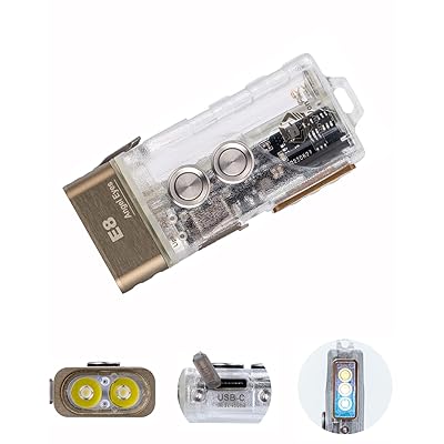 E8 EDC 懐中照明ランプ、700 高lm USB C 申し受ける式 LED 足懸かりチェーン店 懐中照明ランプ 超高明快さ、Li-po または AAA 取り替えっこ能力のある蓄電池で動くこと (365航空マイル/ウォーム 白いこと 片方点火装置)…