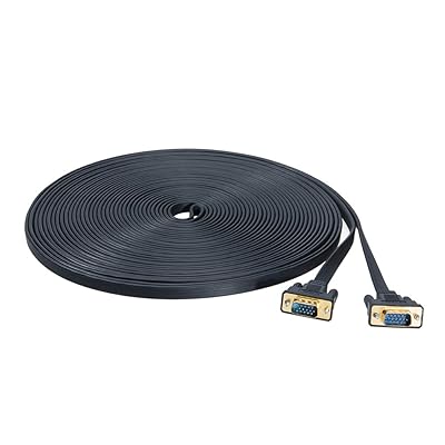 ディスプレーケーブル VGAケーブル 20m D-Sub 15pin オス-D-Sub 15pin オス 超薄型フラットデザイン ブラック｜とりま商店