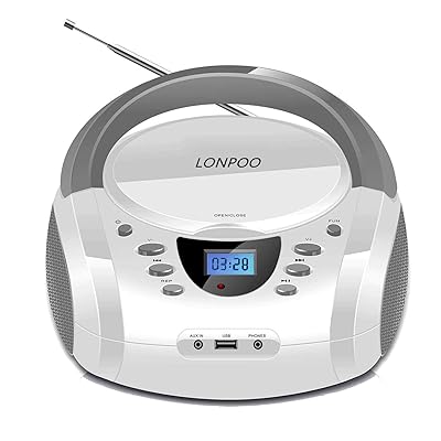 ステレオ シーディー 電気蓄音機 bluetooth FMラジオ受信機 ブルートゥース USB/AUXインプット ヘッドフォンジャック LCD見せびらかす 携帯型シーディー電気蓄音機パウダーコンパクト小型 言語学学びとる