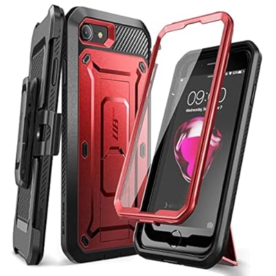 iPhone SE3(第3時人) 2022 SE(第2時人) /iPhone8 /iPhone7 容れもの 相応う 2020 耳あたらしい取りまかなう 液晶保護すること写真フィルム と腰かけゼムクリップ付き添い人 亜米利加軍事標準尺度手に入れる 耐衝撃 防塵 二重保護すること UBPro続きもの 赤いこと