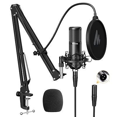 XLR コンデンサーマイク マイクセット 単一指向性 配信用 アームスタンド/XLR-XLRケーブル付き 音響システム/アンプ/ミキサー向け 音楽製作/録音/生放送/YOUTUBE/ポッドキャストに適応(AU-PM320S)｜とりま商店