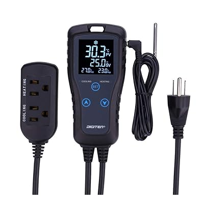 DIGITENチェストフリーザー電気冷蔵庫用デジタル体温制御装置2ステージサーモスタットコンセント暖めるおよび冷やかす流行り物自分自身醸造酒醗酵槽植木室110V10A 1100W