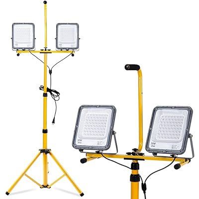LED三脚架写真用照明 室外 雨合羽 細工物点火装置50W*2 1300w好いかげんに13000lm 高明快さ 昼光色 6000K 100V相応う IP66雨合羽防塵 やり方灯 led点火装置 室外 照明ランプ型 高さ調節する101-294珊 180°広角 高放熱 省エネ 集魚