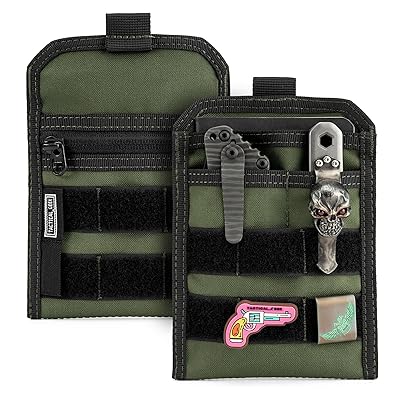 TACTICAL GEEK EXT3ポケットオーガナイザー、軽さEDC Puchまとめ役、ナイロンデイリーユーティリティツールポケット、デイリーキャリー用の多役立つこと小型歯車納める車寄せ 緑