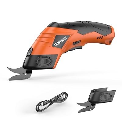 電動ハサミ 電動切り手 布/ホンブルグ帽なめし革/引っ敷き/ダンボール切り手 4.2V電動マルチ切り手 コードレス 裁ちばさみ 布切り 2個金モール 2000mAh Type-C申し受ける式 (布切り・オレンジ色)