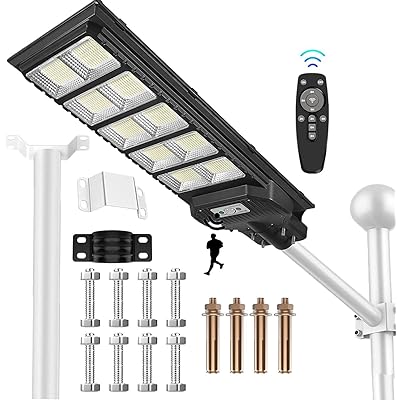 【2025耐久性事あたらしい引き上げる評価・55000lm】LED ソーラー街燈 露天 1000w 外灯 IP67雨合羽 検知器ともし火 人感検知器 光検知器 防犯至適 led街燈 露天照明装置 暮夜自動小銃点灯 6V/40000mAH 極点/壁に据え付け