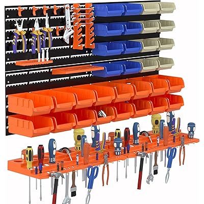 工具ケース ツールボックス 小物 工具入れセット パーツ収納 工具差し フック 壁掛けボード ガレージ 工場作業場 家庭ワークショップ DIY｜とりま商店