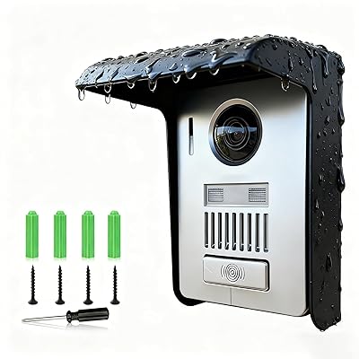 室外インターコム レインカバードアホン、インタ用入退室管理することドアベル・サンシェード・プロテクターメタルブラックビデオドアベルプロテクター