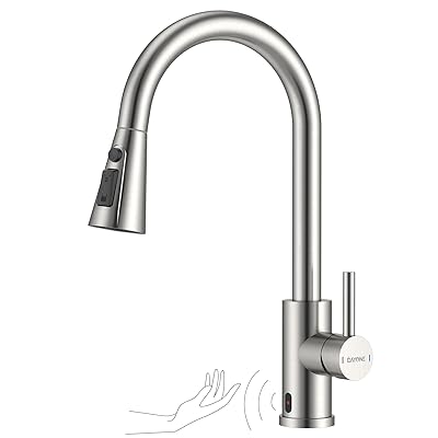 タッチレスキッチン水栓 SUS304ステンレス製 引出し式 プレミアム感応式 360&deg;回転 3機能スプレー付き 自動赤外線センサー キッチンタップ シングルハンドル混合水栓 標準G1/2''対応 日本語説明書付き｜とりま商店