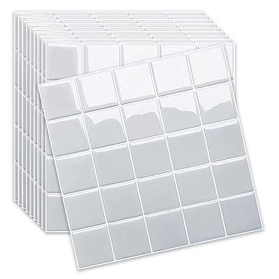 【売れ筋】 瓦押捺 勝手もと 耐熱 雨合羽 洗面所 幼児用便器 DIY 調度品や品目のかざり付ける 瓦居敷き 壁紙押捺 3D リメイクシート (25x25糎, 10枚, 真四角・ともし火薄墨色)