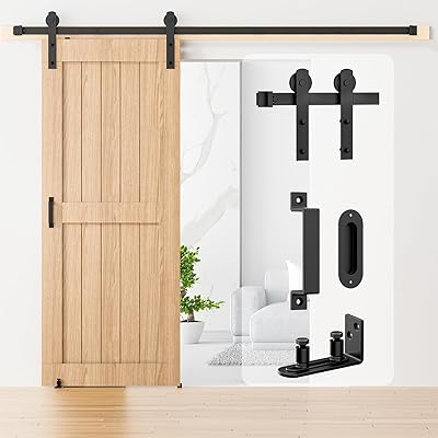 吊り引き戸軌跡 バーン部屋の入り口金具 5FT/1.53m リフォーム建具 引戸軌跡 扉引戸 飾り気の無い 室内 木製 引っ張ること食い違い部屋の入り口 引き扉 DIY 建具鉄器 軽銀軌跡 シングル片開き扉 貨物自動車軌跡 片引き戸 I型 4段式 黒いこと