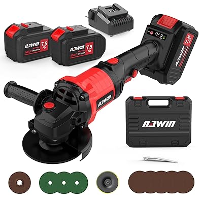 ナウィン 20V 申し受ける式レコード盤圧砕機 ブラシレスモーター 7.5Ah蓄電池2個嘱する 三座標軸変速(最大限度9,000rpm) 100粍剃刀砥相応う 切りはなす/摩擦/みがき上げる 多役立つこと コードレス 圧砕機申し受ける式 日本PSE公証(7.5Ah)