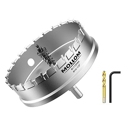 (4-1/2インチ | 115mm) 高耐久超硬ホールソー、パイロットドリルビット2個、ホールカッターはステンレス鋼、軟鋼、鉄、銅、真鍮、プラスチックをカットします｜とりま商店