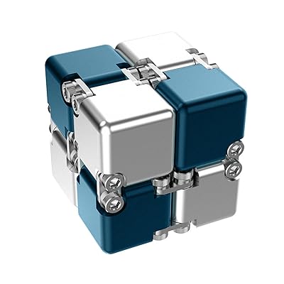 インフィニティキューブ Infinity Cube マジックキューブ MagicCube 立体パズル インフィニティ フィジェット キューブ 大人向けゲーム 頑丈で重い 減圧おもちゃ 持ち運び (DIY版 ブルーとグレーン色合わせ)｜とりま商店
