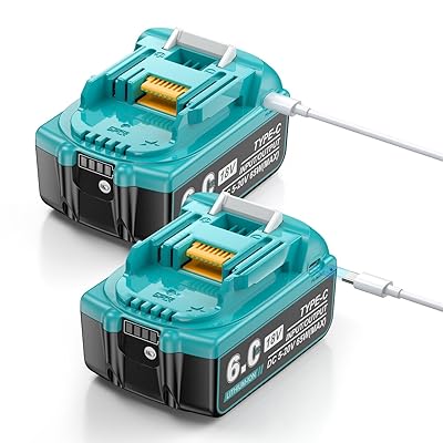 マキタ 18V BL1860B 取り替えっこ蓄電池 手っとり早い申し受ける 申し受ける器不必要 6000mAh 2個組 Type-C手っとり早い申し受ける マキタ取り替えっこ蓄電池 18v BL1860 BL1850 BL1830 BL1840 BL1830b BL1840b BL1850b