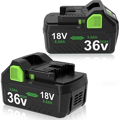 互換 ハイコーキ 36v バッテリー BSL36A18 2個 36v/3000mAh 18v/6000mA自動切り替え マルチボルト ハイコーキ バッテリー BSL36B18/BSL36A18Bなど互換可能 LED残量表示 BMS基板搭載 高耐久性 ｜とりま商店