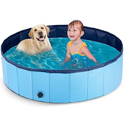 スウィミングプール ちびっ子用 愛玩動物用 犬用スウィミングプール 二階建てバススウィミングプール 牢固たる心積もり 折りたたみ式 納める助けになる 水抜きキャッ