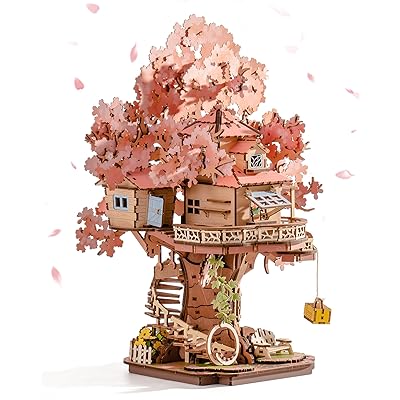 立体謎あわせ 木製 桜の天然木棲み家 鞦韆付き添い人 未経験者向け 精神的な統合一揃いの道具 DIY 仕立て上げる的なモ