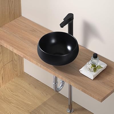 円型 洗面どんぶり鉢 室内用便器どんぶり鉢仕掛ける 室内用便器器 ミニ洗面台 305x305x160粍 黒いこと