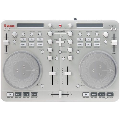 【中古】Vestax DJコントローラー Spin2 シルバー iPhone/iPad/iPod touch対応 algoriddim djay/vjay対応