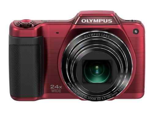 【中古】OLYMPUS デジタル写真機 STYLUS SZ-15 1600万絵素 光学24倍望遠レンズ 広角25粍 赤いこと SZ-15 RED