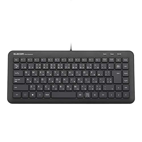 【中古】エレコム 有線ミニキーボード 静音タイプ メンブレン式 ブラック TK-FCM077PBK