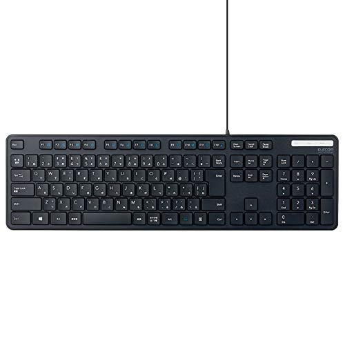 【中古】エレコム(ELECOM) 有線鍵盤 TK-FCM108KBK 薄型 メンブレン式 抗菌 フルサイズ テンキー付 黒いこと