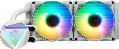 【中古】MSI MAGコアリキッド240R V2白いこと - AIO RGB 中央処理装置リキッドクーラー - 回転させる旗がしら目論む - 240粍放射体 - デュアル120粍 RGB PWN愛読者。