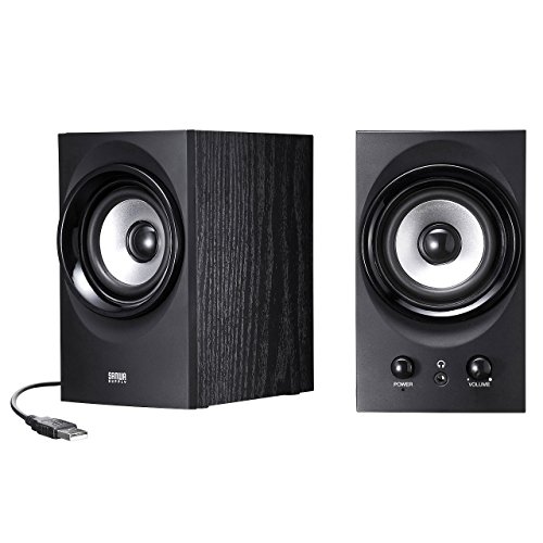 【中古】サンワサプライ ハイパワーUSBスピーカー 25.6W出力 低音強化パッシブラジエーター搭載 ブラック MM-SPU9BK